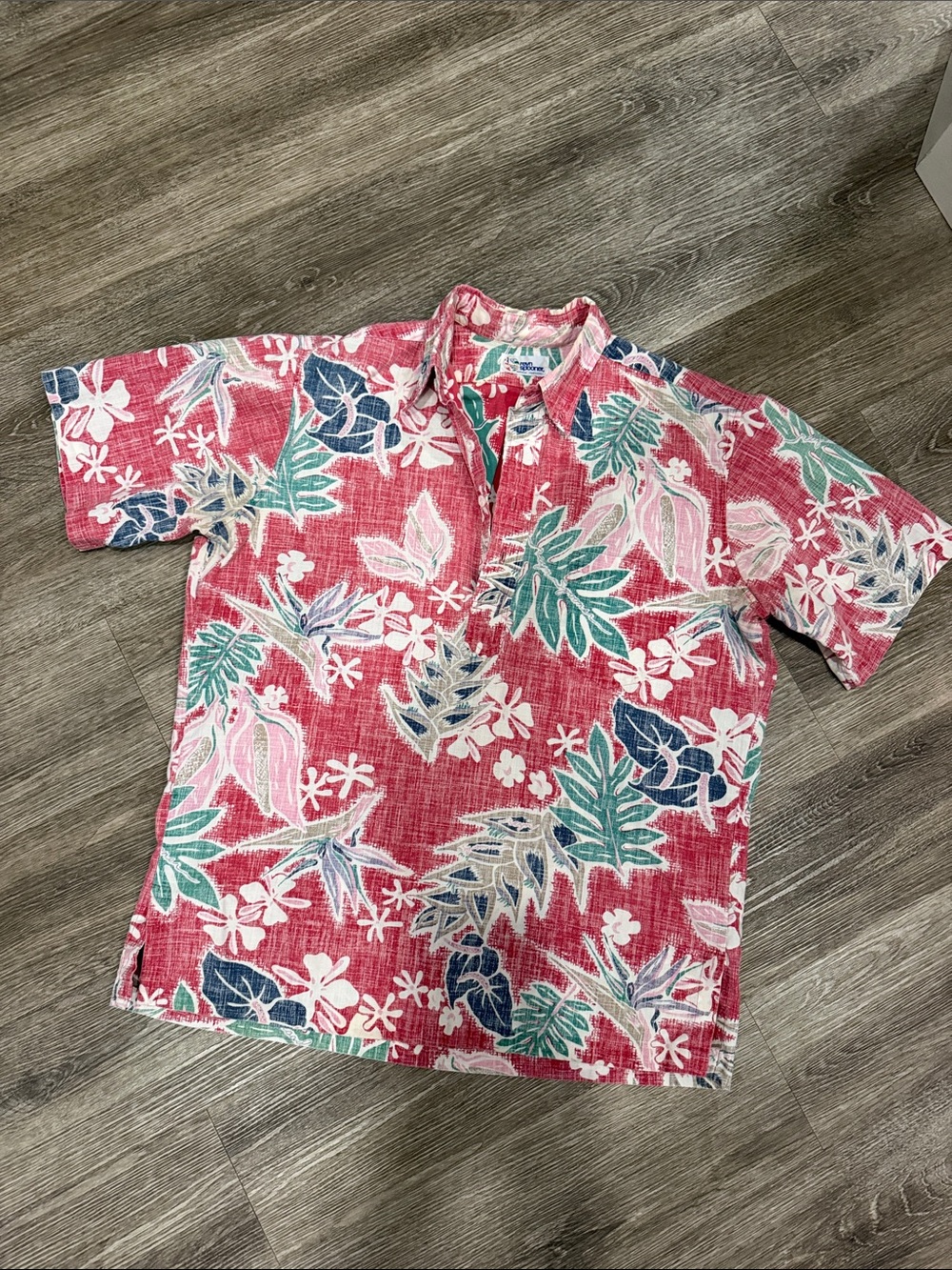 Reyn Spooner vintage style Hawaiian aloha shirt short sleeve tropical red medium